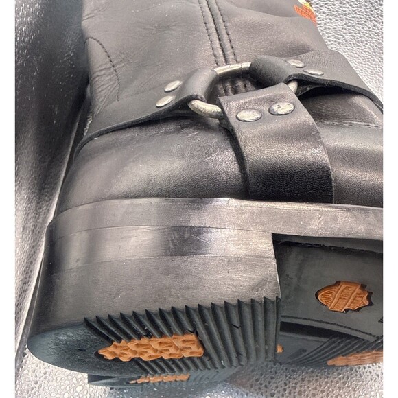 Vintage 90s Harley Davidson Black Leather Embroidered Eagle Harnes Boots 11.5 main image 11
